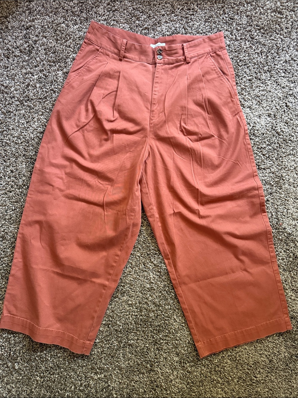 Madewell Cropped Wide Leg Pants in Rust